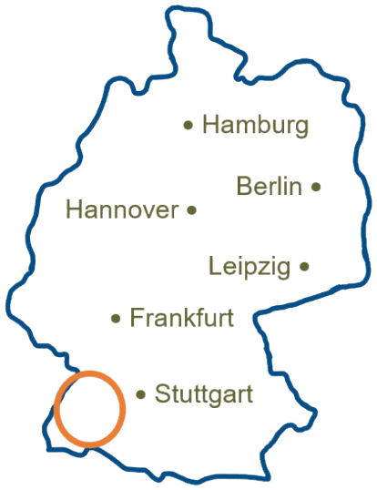 Landkarte von Deutschland mit Position des Schwarzwaldes